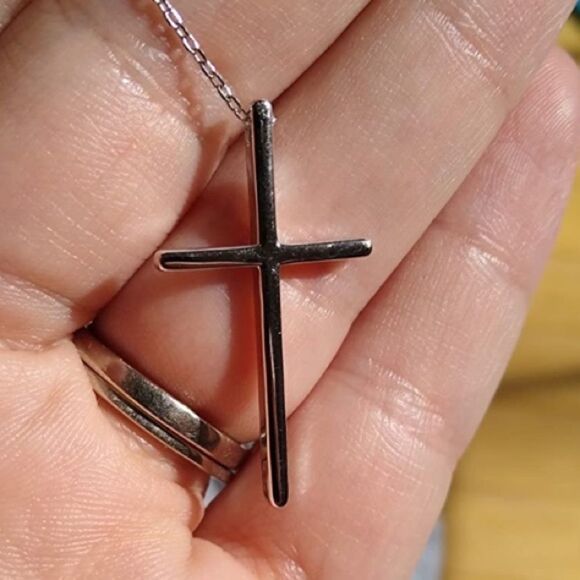 Sterling Silver Cross Necklace - Picture 5 of 14